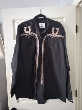 Ranger's Men's Black Western Embroidered Shirt